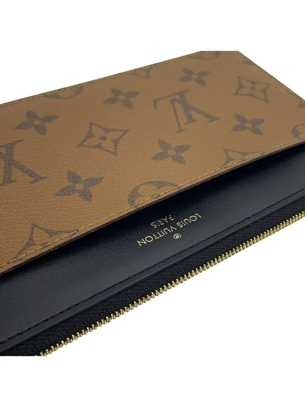 Louis Vuitton Wallet Monogram Reverse Slim Purse Black